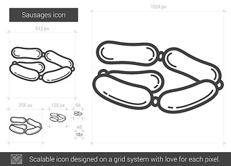 Image showing Sausages line icon.