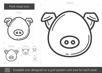 Image showing Pork meat line icon.