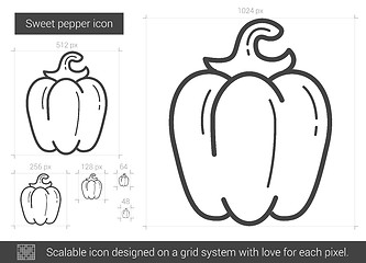 Image showing Sweet pepper line icon.