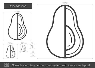 Image showing Avocado line icon.