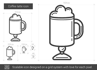 Image showing Coffee latte line icon.