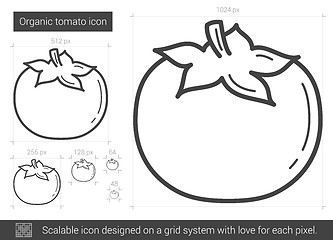 Image showing Organic tomato line icon.