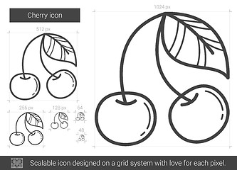 Image showing Cherry line icon.