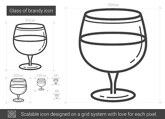 Image showing Glass of brandy line icon.