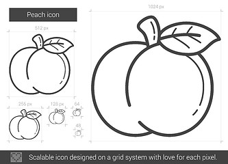 Image showing Peach line icon.