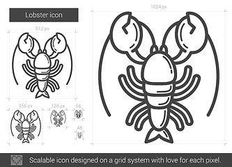 Image showing Lobster line icon.