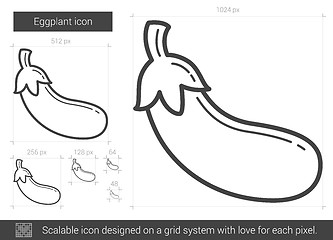 Image showing Eggplant line icon.