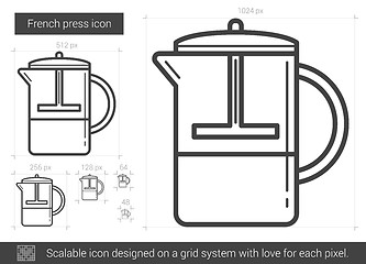 Image showing French press line icon.