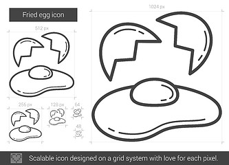 Image showing Fried egg line icon.