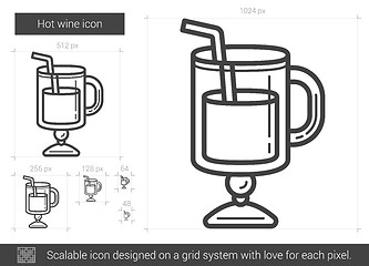 Image showing Hot wine line icon.
