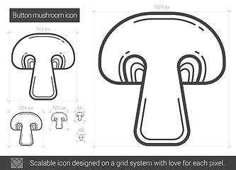 Image showing Button mushroom line icon.