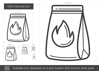 Image showing Grill charcoal line icon.