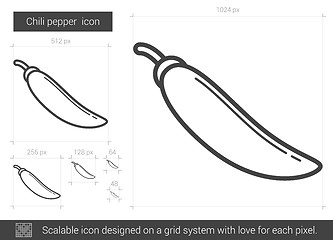 Image showing Chili pepper line icon.