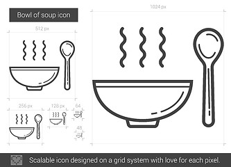 Image showing Bowl of soup line icon.