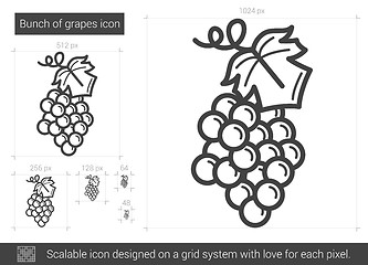 Image showing Bunch of grapes line icon.