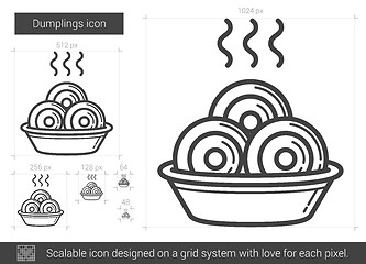 Image showing Dumplings line icon.