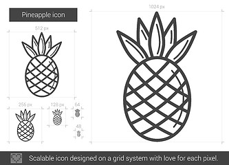 Image showing Pineapple line icon.