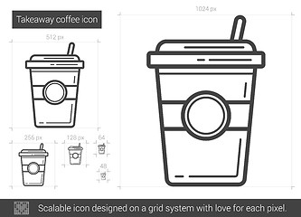 Image showing Takeaway coffee line icon.