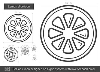 Image showing Lemon slice line icon.