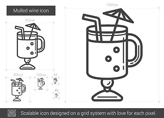 Image showing Mulled wine line icon.