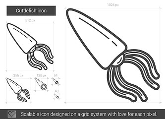 Image showing Cuttlefish line icon.