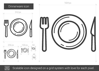 Image showing Dinnerware line icon.