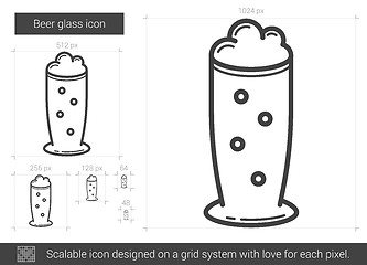 Image showing Beer glass line icon.