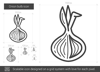 Image showing Onion bulb line icon.