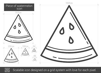 Image showing Piece of watermelon line icon.