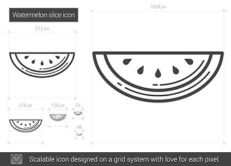 Image showing Watermelon line icon.