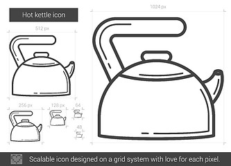 Image showing Hot kettle line icon.