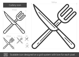 Image showing Cutlery line icon.