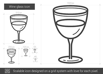 Image showing Wine glass line icon.