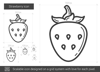 Image showing Strawberry line icon.