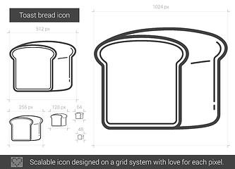 Image showing Toast bread line icon.