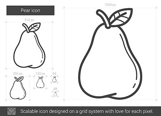 Image showing Pear line icon.