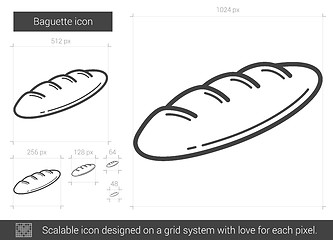 Image showing Baguette line icon.