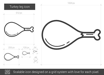 Image showing Turkey leg line icon.