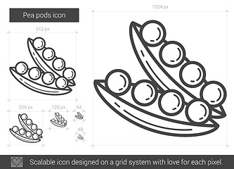 Image showing Pea pods line icon.