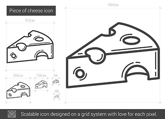 Image showing Piece of cheese line icon.