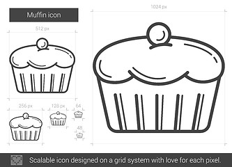 Image showing Muffin line icon.