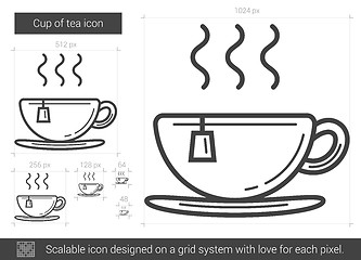 Image showing Cup of tea line icon.