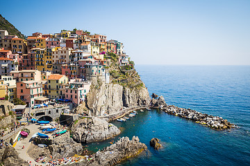 Image showing Manarola in Cinque Terre, Italy - July 2016 - The most eye-catch