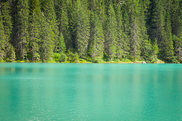 Image showing Braies Lake in Dolomiti region, Italy