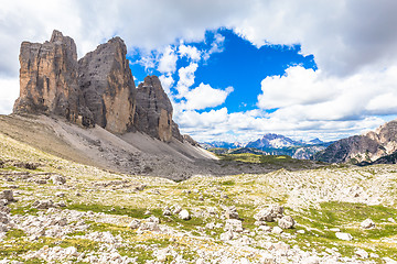 Image showing Landmark of Dolomites - Tre Cime di Lavaredo