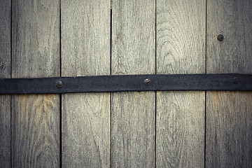 Image showing detail on oak wooden door