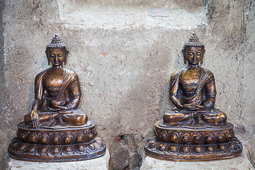 Image showing Meditating Buddha Statues couple