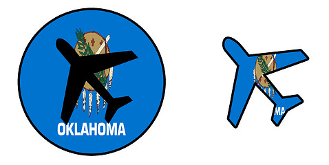 Image showing Nation flag - Airplane isolated - Oklahoma