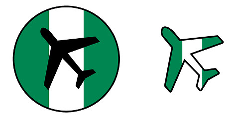 Image showing Nation flag - Airplane isolated - Nigeria