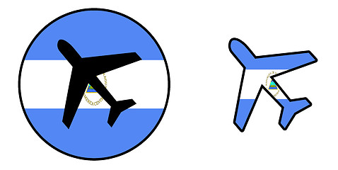 Image showing Nation flag - Airplane isolated - Nicaragua
